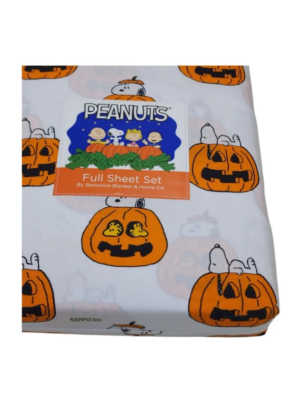 Peanuts Full Sheet Set With Snoopy Pumpkins Halloween Design Fall